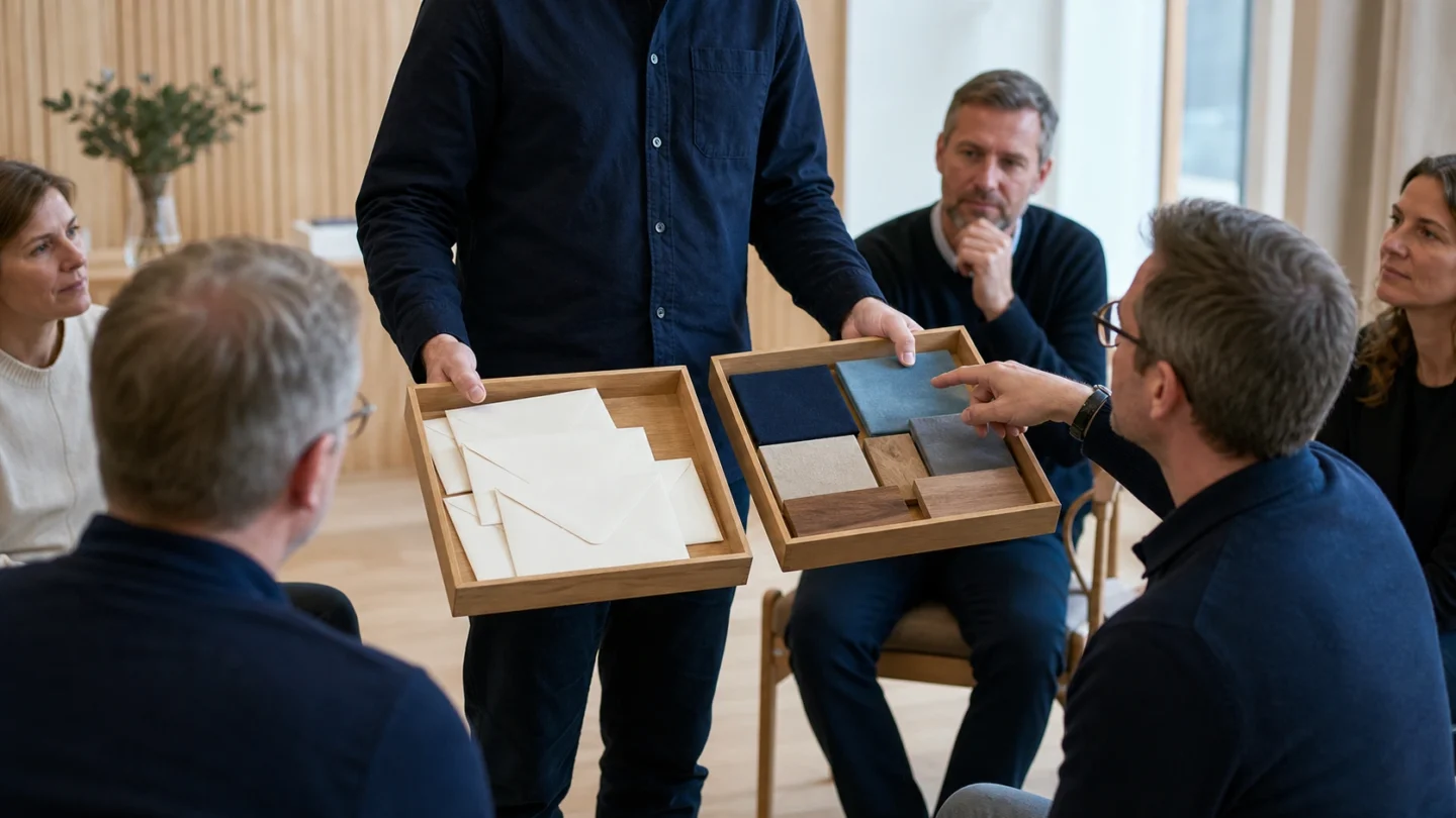 Kollegaer arbejder med AI som en del af en almindelig arbejdsopgave.